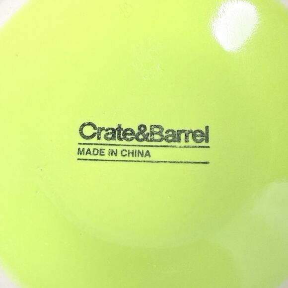 Crate & Barrel Bowls Ceramic Electric Lime Green Fluted Ice Cream Snack - Picture 3 of 7